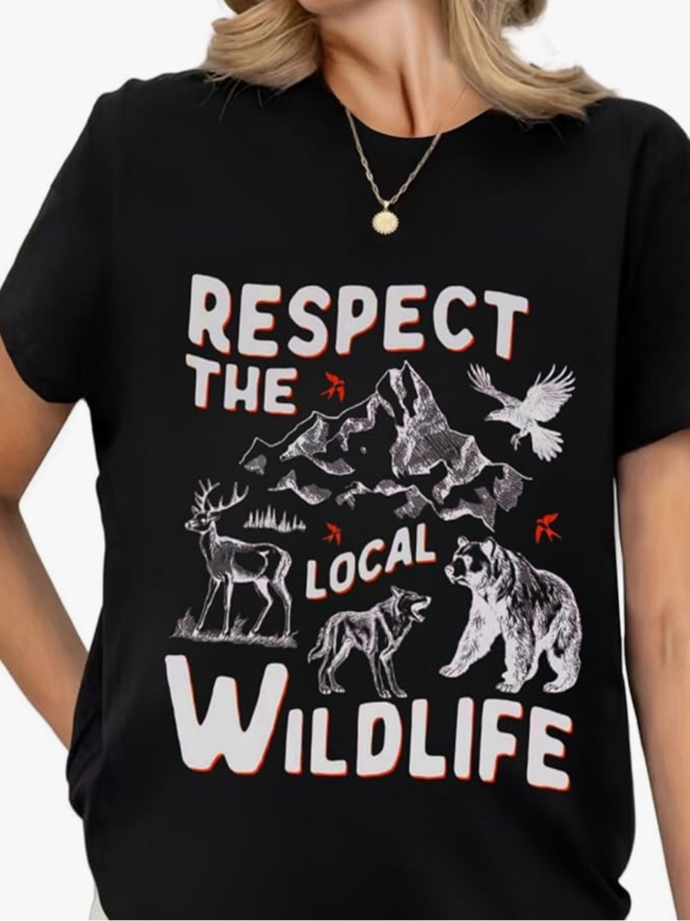 Chic Nation Black Wildlife Graphic Tee